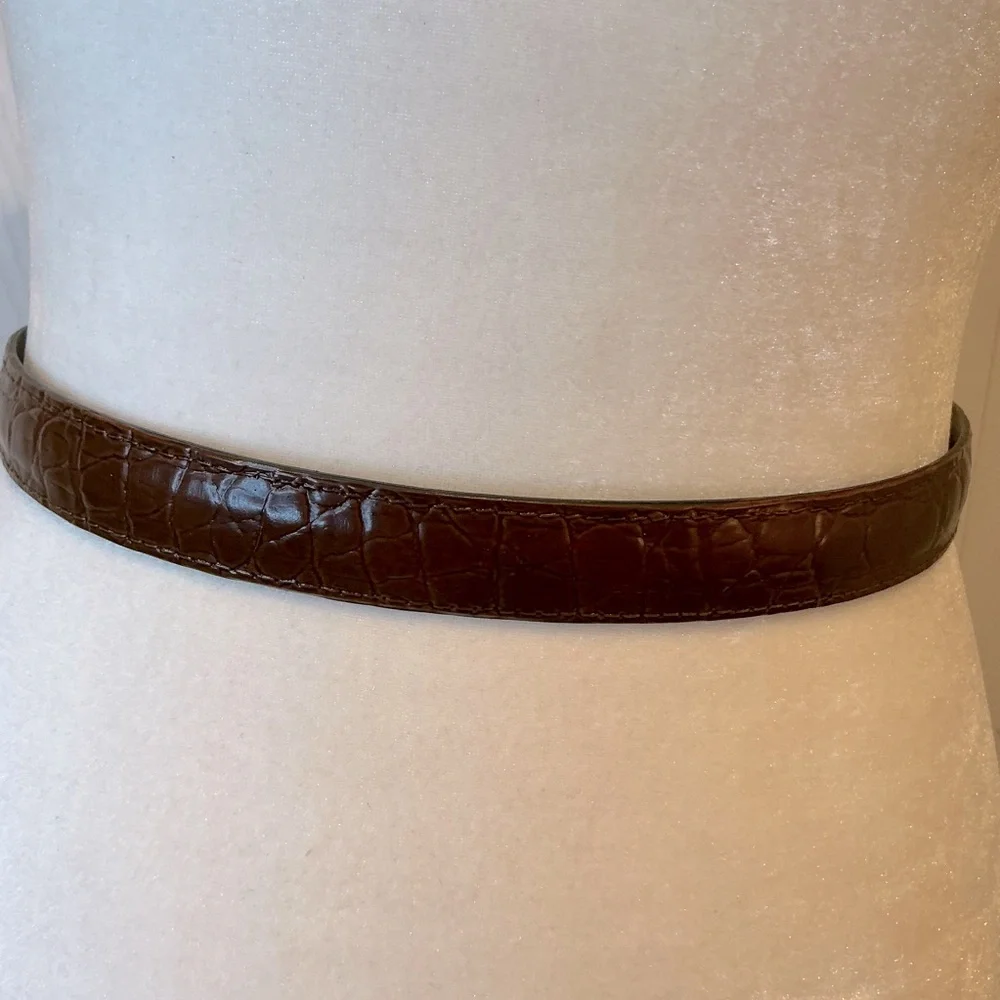🐸 Brown Faux Leather Belt - Size 2